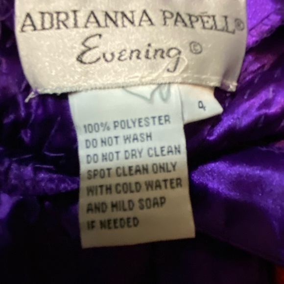 NWT Adrianna Papell Evening Purple Sequins Size 4 Column Gown. Prom Black Tie - Picture 4 of 8